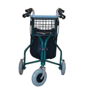 Andador 3 Ruedas BIGCARE con Freno, Canasto y Bolso | Altura Ajustable 82–97 cm