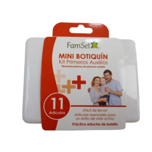Set para Curaciones FamSet 11 Piezas | Mini Botiquín de Primeros Auxilios Portátil